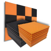 Pyramid Acoustic Foam Panel 1" | 1 X 1 feet | Pro Charcoal & MMT Orange