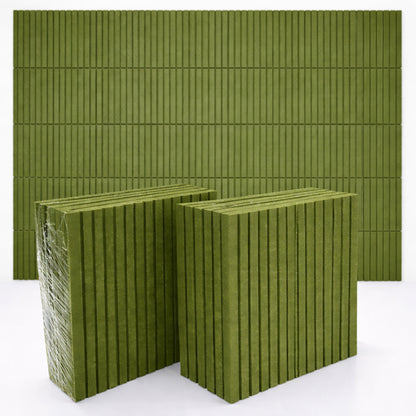 PET Acoustic Panels | 30x30cm Slats | Olive | 8 Pcs