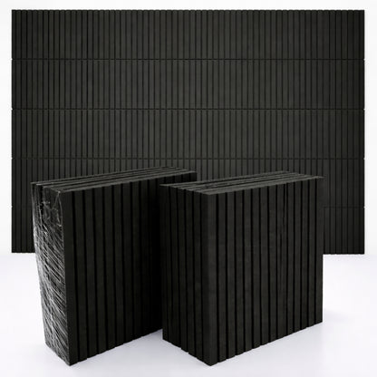 Slats Felt Acoustic Panels 30×30 cm Panels Black  Set of 8
