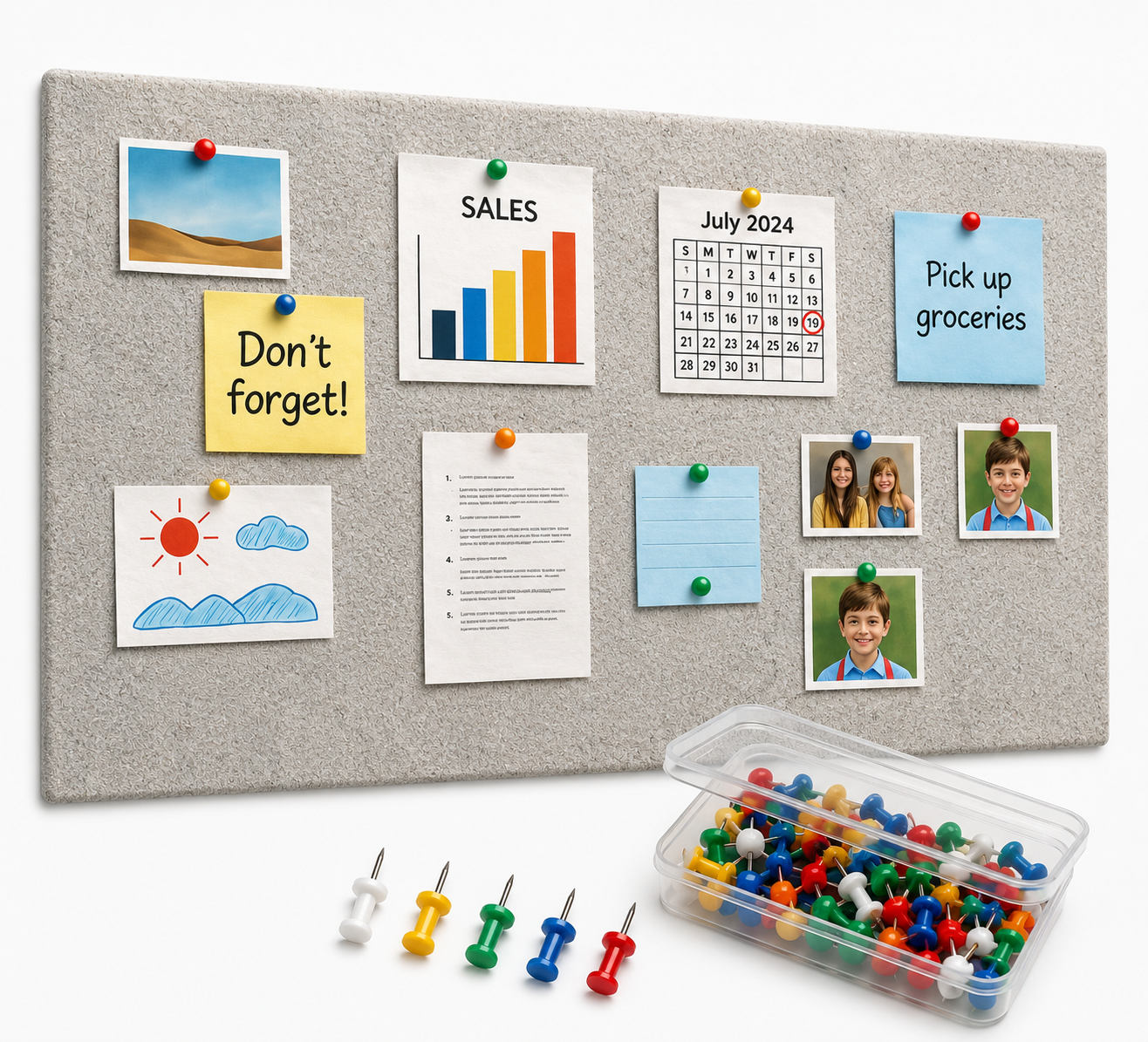 MMT Acoustix FeltPin acoustic bulletin board 4x2 ft in Pumice