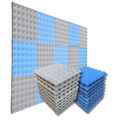 Pyramid Acoustic Foam Panel 2" | 1 X 1 Feet | Stone White & European Blue