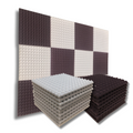 Pyramid Acoustic Foam Panel 1" | 1 X 1 Feet | Stone White & Wine