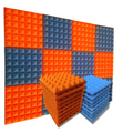 Pyramid Acoustic Foam Panel 2" | 1 x 1 Feet | MMT Orange & European Blue