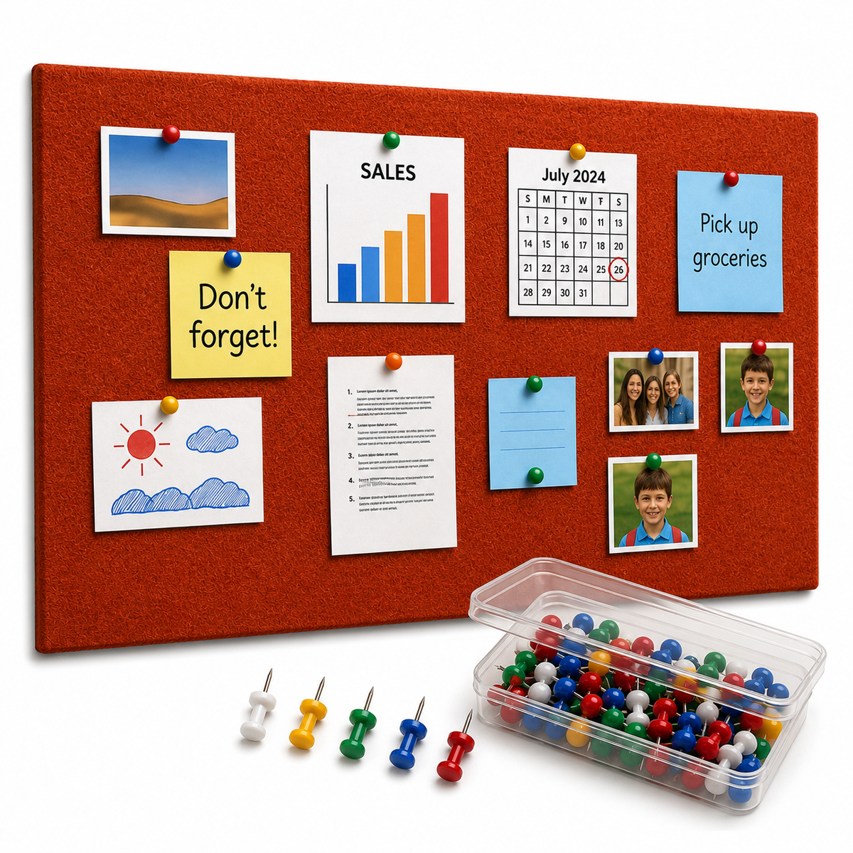 MMT Acoustix FeltPin acoustic bulletin board 4x2 ft in X-Mas