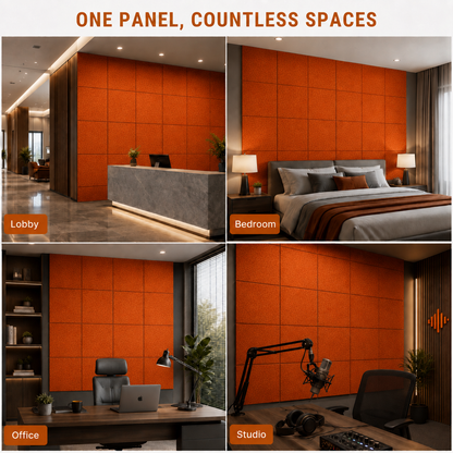 Felt PET Acoustic Panel | Office & Home Acoustics | Rust