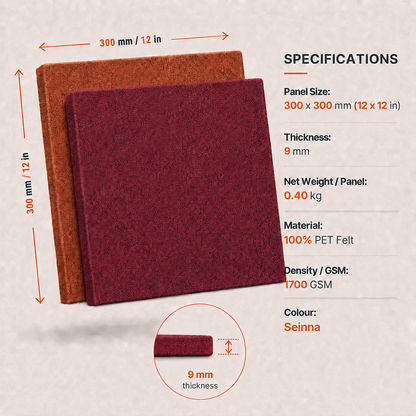 Felt PET Acoustic Panel | Office & Home Acoustics | Sienna