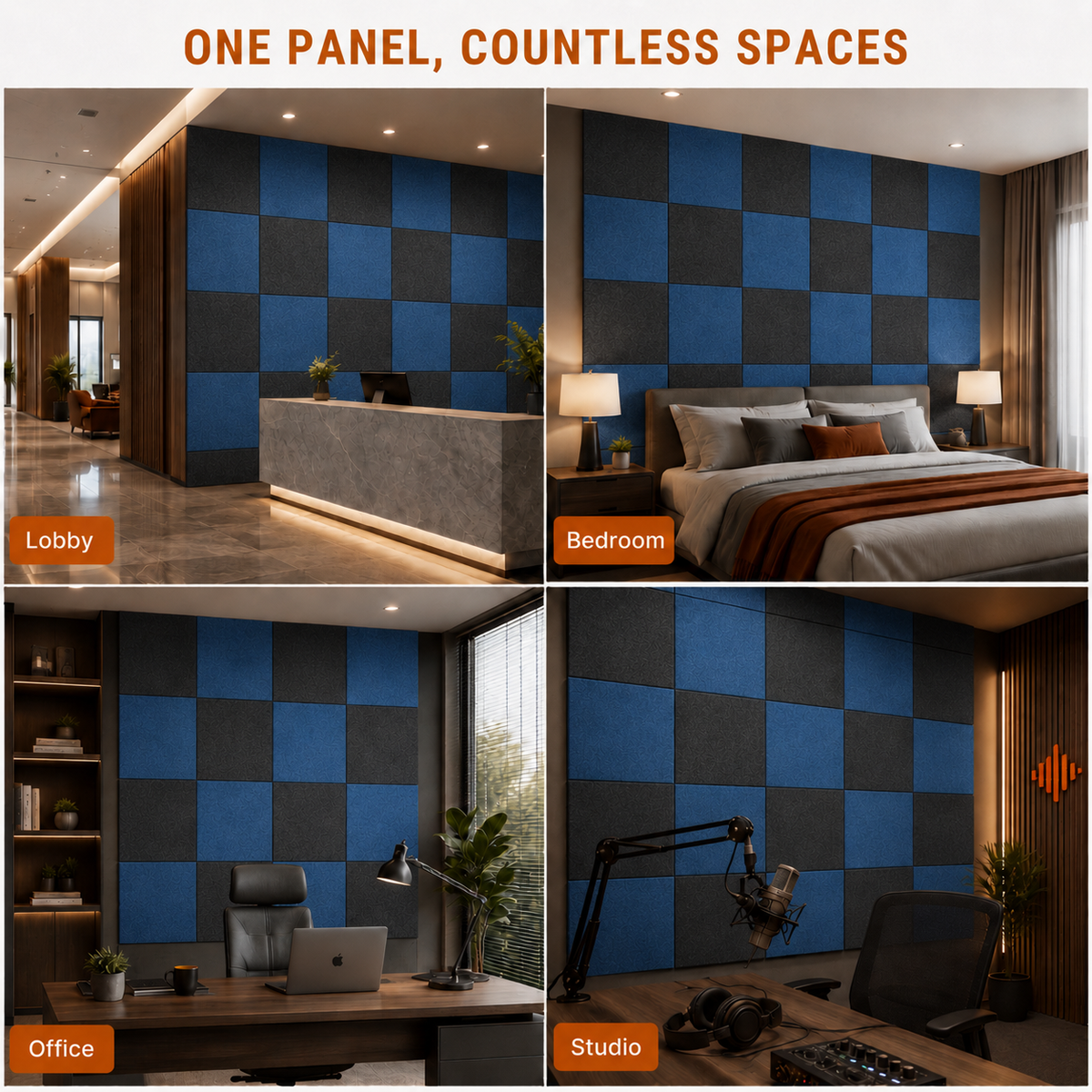 Felt PET Acoustic Panel | Office & Home Acoustics | Silver Sky