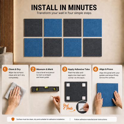 Felt PET Acoustic Panel | Office & Home Acoustics | Silver Sky