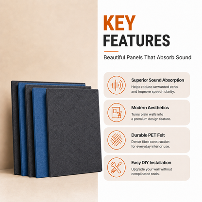 Felt PET Acoustic Panel | Office & Home Acoustics | Silver Sky