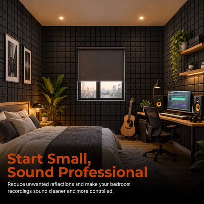 Turbo Acoustic Foam 6x3 ft, Charcoal Black