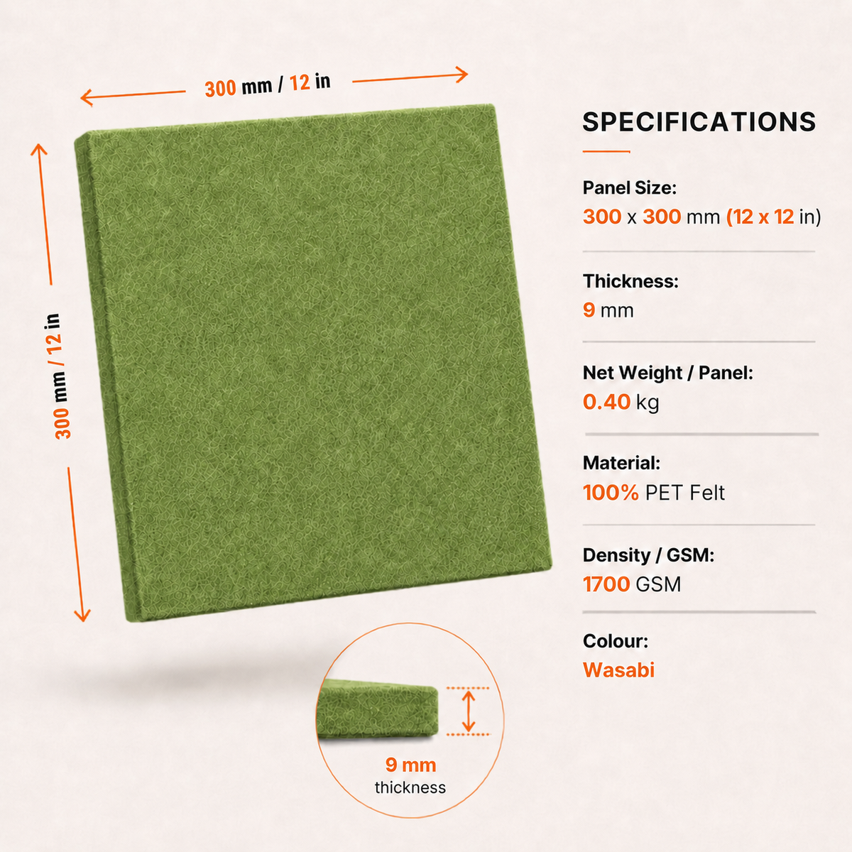 Felt PET Acoustic Panel | Office & Home Acoustics | Wasabi