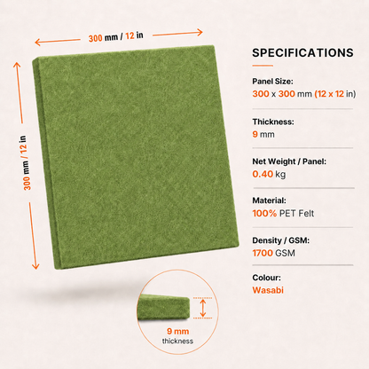 Felt PET Acoustic Panel | Office & Home Acoustics | Wasabi