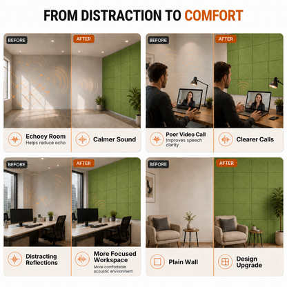 Felt PET Acoustic Panel | Office & Home Acoustics | Wasabi