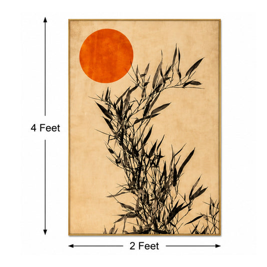 Crimson Sun Bamboo – Luxury Canvas Felt Acoustic Panel (4 X 2)
