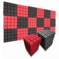 Turbo Acoustic Foam Panel 2" | 1 x 1 Feet | Pro Charcoal & Flame Red