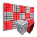 Turbo Acoustic Foam Panel 2" | 1 X 1 Feet | Stone White + Flame Red