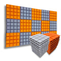 Turbo Acoustic Foam Panel 2" | 1 X 1 Feet | Stone White + MMT Orange