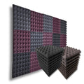 Pyramid Acoustic Foam Panel 2" | 1 x 1 Feet | Pro Charcoal & Wine