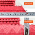 Pyramid Acoustic Foam Panel | 6 x 3 feet | Flame Red | 1 Roll