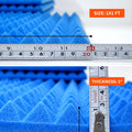 Pyramid Acoustic Foam Panel | 6 x 3 feet | European Blue | 1 Roll