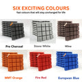 Turbo Acoustic Foam Panel 2" | 1 x 1 Feet | MMT Orange & European Blue