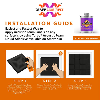 Turbo Acoustic Foam Panel 2" | 1 x 1 Feet | MMT Orange & European Blue