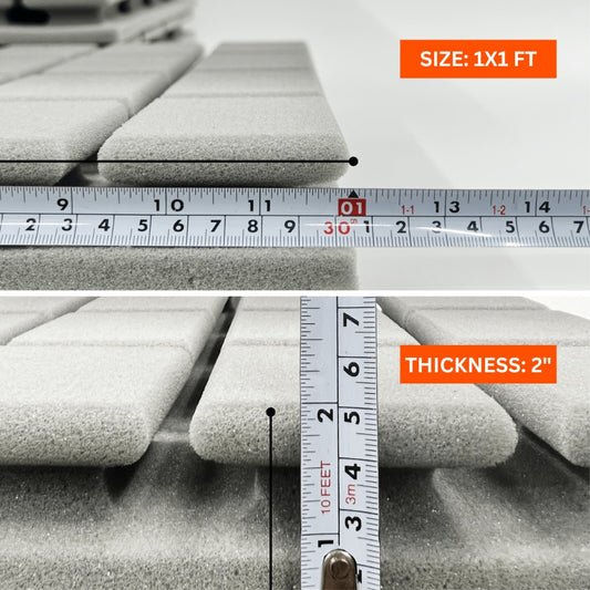 Turbo Acoustic Foam 1x1 ft, Stone White