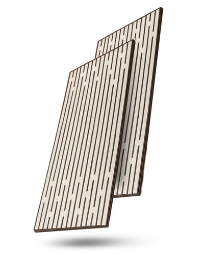 SoundAxe® Timber Fluted Acoustic Panels | 4’x2’ 20mm Soundproofing Panel | Wood & PET Aesthetic Sound Absorption & Diffusion |