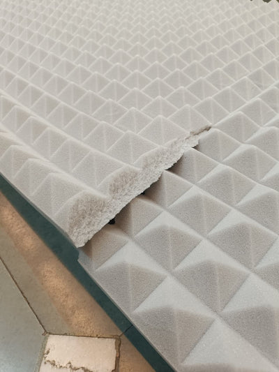 Pyramid Acoustic Foam 6x3, 2" inches Stone White