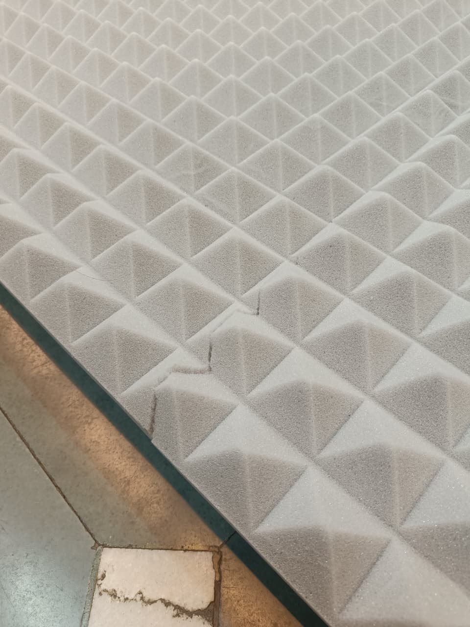 Pyramid Acoustic Foam 6x3, 2" inches Stone White