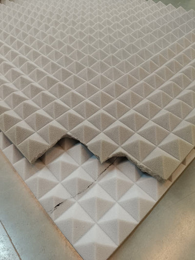 Pyramid Acoustic Foam 6x3, 2" inches Stone White