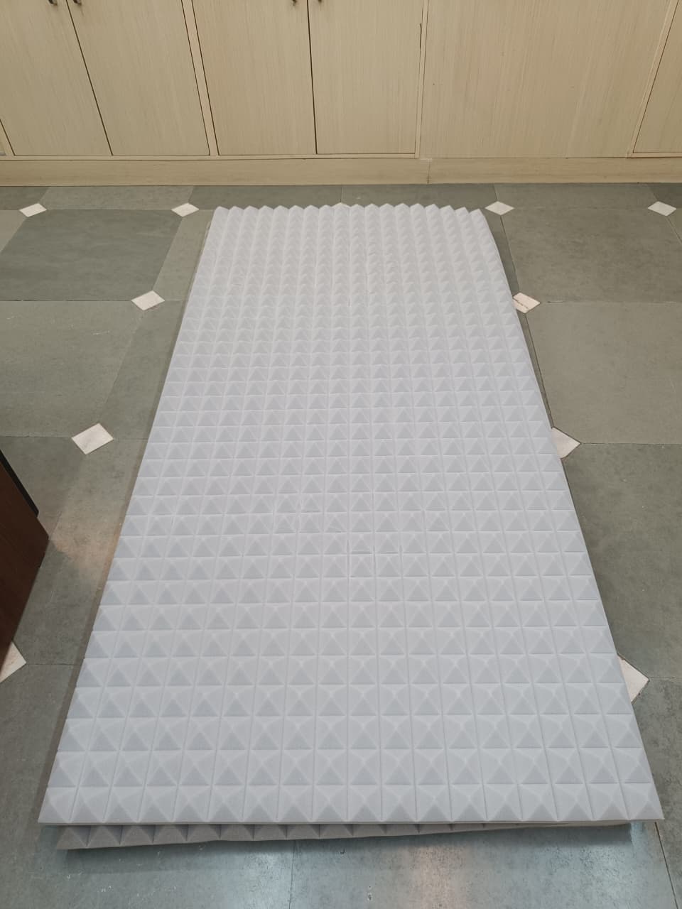 Pyramid Acoustic Foam 6x3, 2" inches Stone White