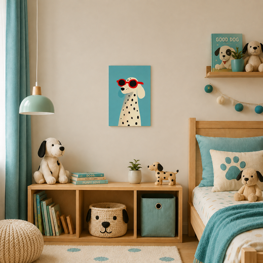 MMT Acoustix Cool Dalmation printed canvas felt acoustic panel for kids room