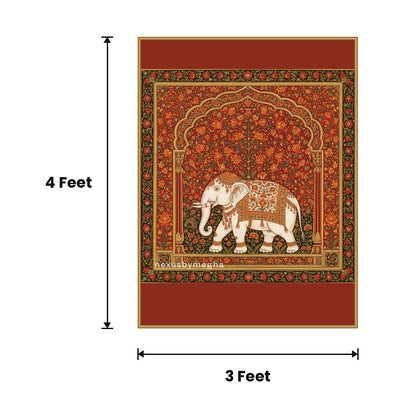 Red Elephant Panel acoustic painting size guide, 4 x 3 ft