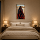 Veiled Woman Desert Red acoustic painting on PET felt canvas