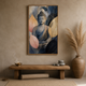 Buddha Blue Lotus Hands acoustic painting on PET felt canvas