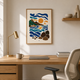 Sun And Waves Minimal acoustic painting on PET felt canvas