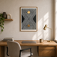 Geometric Abstract Black Gold acoustic painting on PET felt canvas