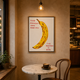 Banana Text Poster Framed acoustic painting on PET felt canvas