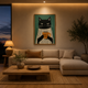 Black Cat With Mug acoustic painting on PET felt canvas