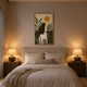 Woman In White Garden Sun acoustic painting on PET felt canvas
