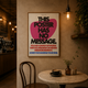 Typography Poster Pink Black acoustic painting on PET felt canvas