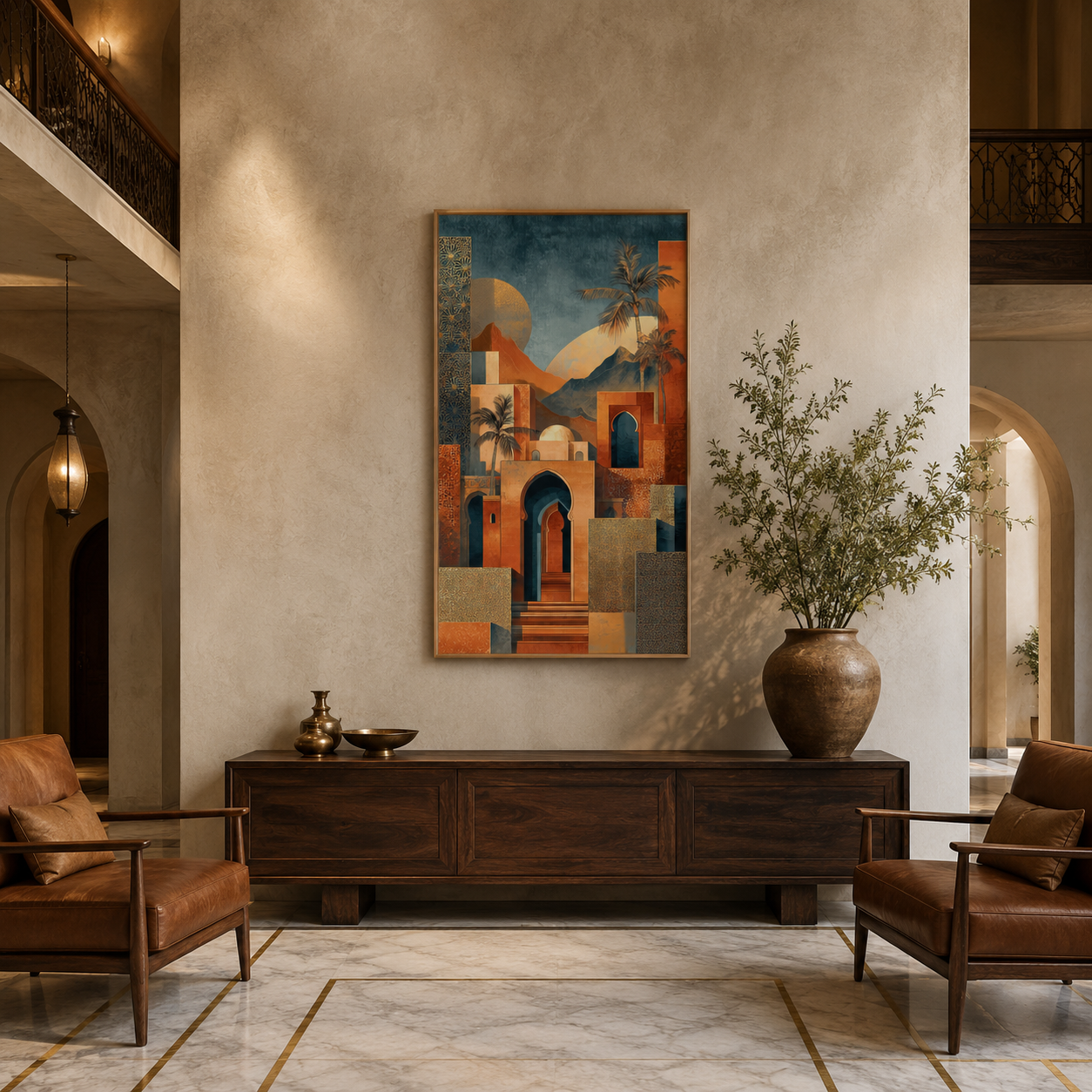 Archway Street Warm acoustic painting on PET felt canvas