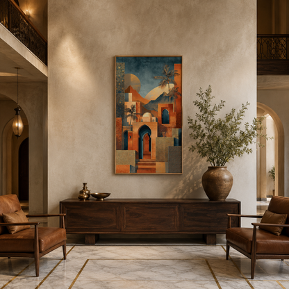 Archway Street Warm acoustic painting on PET felt canvas