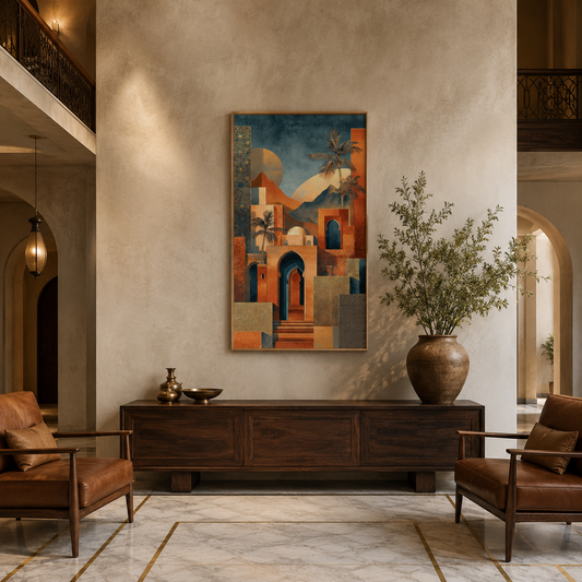 Archway Street Warm acoustic painting on PET felt canvas