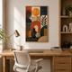 Deco Woman Abstract acoustic painting on PET felt canvas