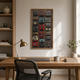 Vintage Cameras Grid acoustic painting on PET felt canvas
