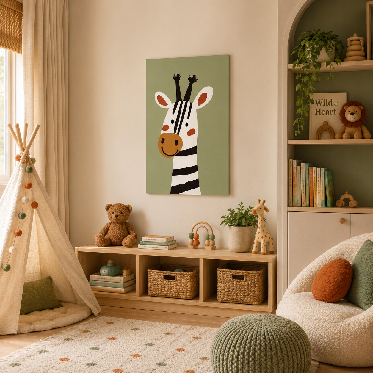 Good Guy Giraffe printed canvas felt acoustic painting for kids rooms by MMT Acoustix
