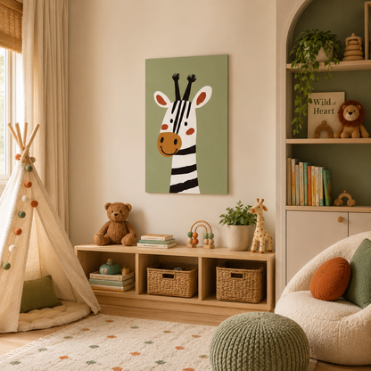 Good Guy Giraffe printed canvas felt acoustic painting for kids rooms by MMT Acoustix