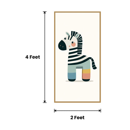Zebra Minimal acoustic painting size guide, 4 x 2 ft